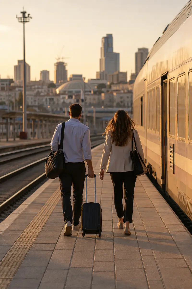 צעירים בעלי מקצוע עולים לרכבת מבאר שבע על רקע הדיון בהטבת המס לעיר