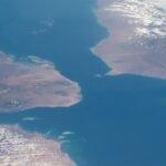 מצר באב אל-מנדב כפי שצולם מתחנת החלל