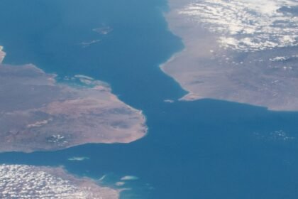 מצר באב אל-מנדב כפי שצולם מתחנת החלל
